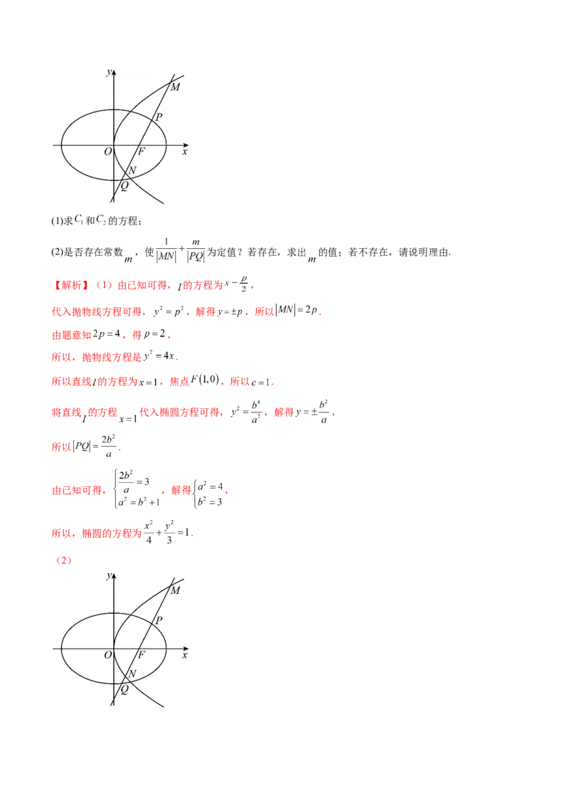 重难点突破06弦长问题及长度和、差、商、积问题（七大题型）（解析版）_2.2025数学总复习_2024年新高考资料_1.2024一轮复习_2024年高考数学一轮复习讲练测（新教材新高考）