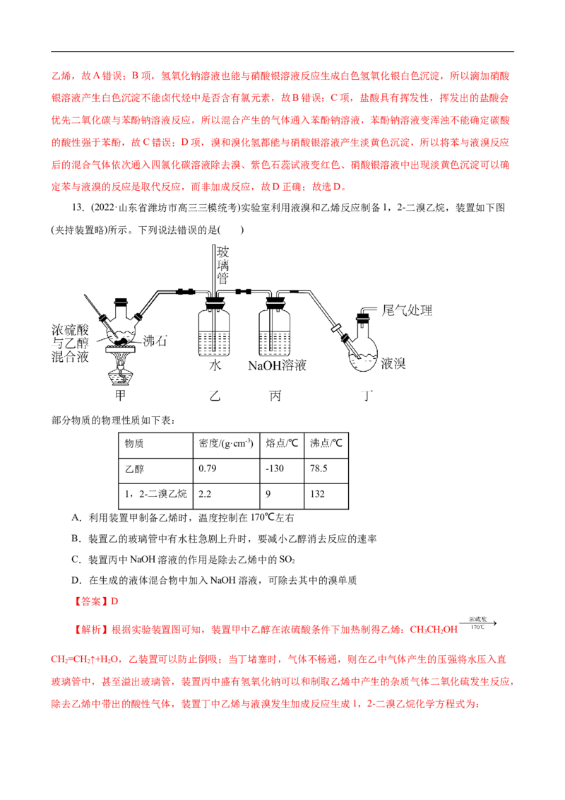 考点35卤代烃（解析版）_05高考化学_通用版（老高考）复习资料_2023年复习资料_一轮复习_备战2023年高考化学一轮复习考点帮（全国通用）