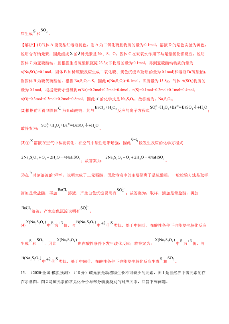 第13讲硫及其化合物（练）-2023年高考化学一轮复习讲练测（全国通用）（解析版）_05高考化学_通用版（老高考）复习资料_2023年复习资料_一轮复习