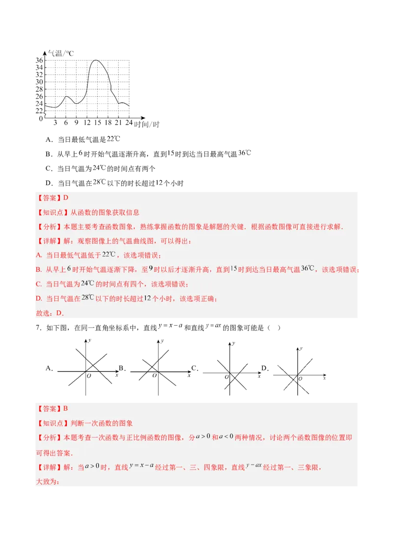 第十九章一次函数（单元重点综合测试）（教师版）_初中数学_八年级数学下册（人教版）_知识点汇总-U105_2025版