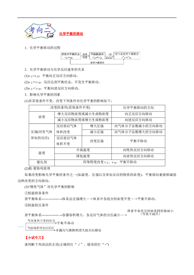 考点22化学平衡状态与化学平衡移动（原卷版）_05高考化学_通用版（老高考）复习资料_2023年复习资料_一轮复习_备战2023年高考化学一轮复习考点帮（全国通用）