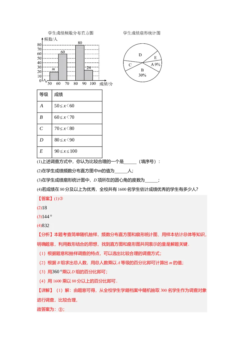 第十二章数据的收集、整理与描述单元测试（基础卷）（解析版）_初中数学_七年级数学下册（人教版）_单元测试