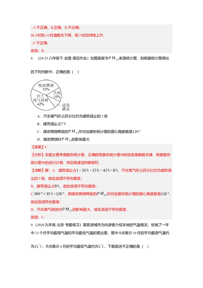 第十二章数据的收集、整理与描述单元测试（基础卷）（解析版）_初中数学_七年级数学下册（人教版）_单元测试