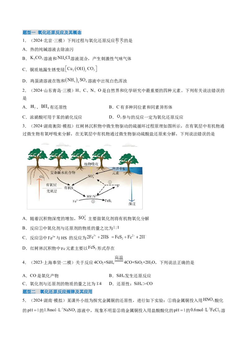 考点04氧化还原反应的基本概念和规律（核心考点精讲精练）-备战2025年高考化学一轮复习考点帮（新高考通用）（原卷版）_05高考化学_新高考复习资料_2025年新高考资料