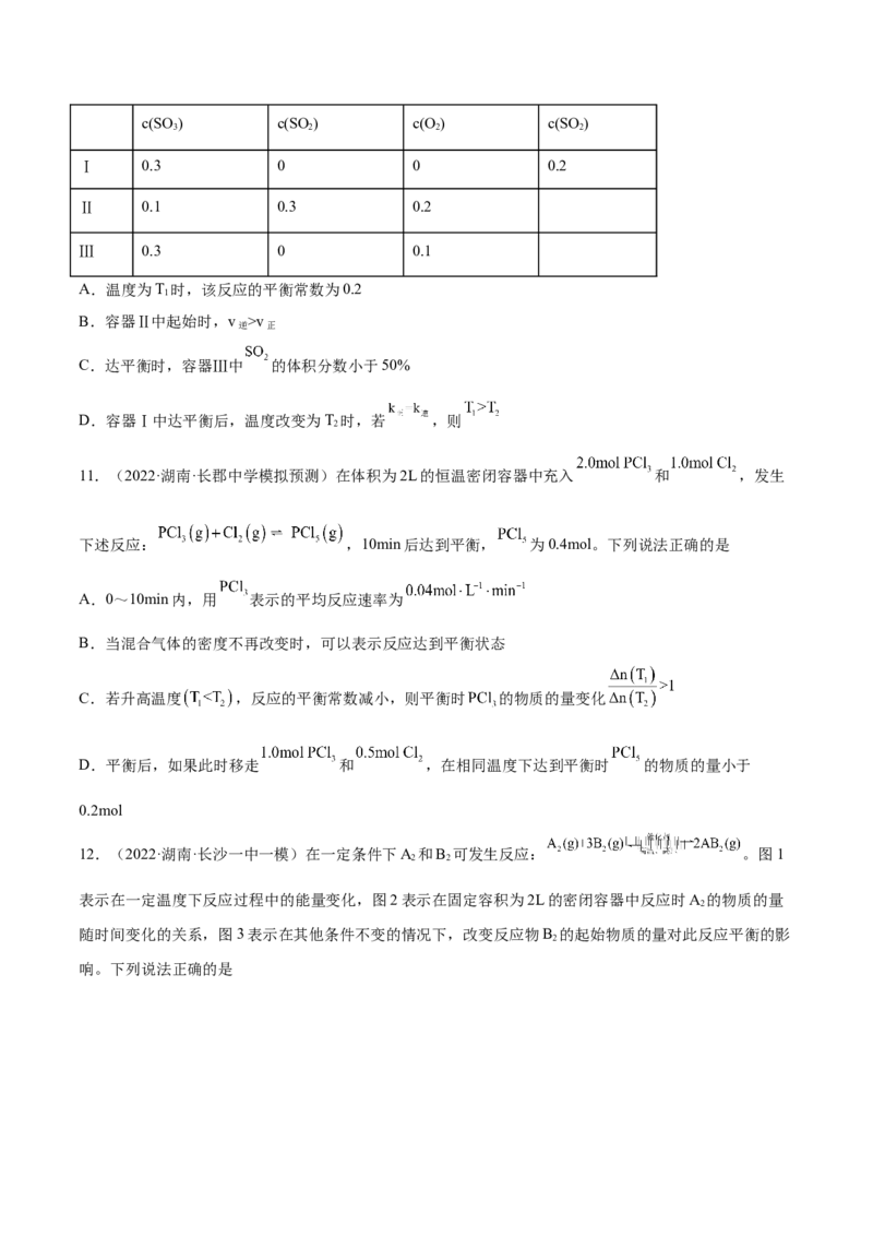 第七章化学反应速率和化学平衡（测）-2023年高考化学一轮复习讲练测（全国通用）（原卷版）_05高考化学_通用版（老高考）复习资料_2023年复习资料_一轮复习