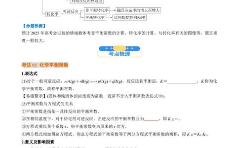 考点27化学平衡常数及其相关计算（核心考点精讲精练）-备战2025年高考化学一轮复习考点帮（新高考通用）（原卷版）_05高考化学_2025年新高考资料_一轮复习