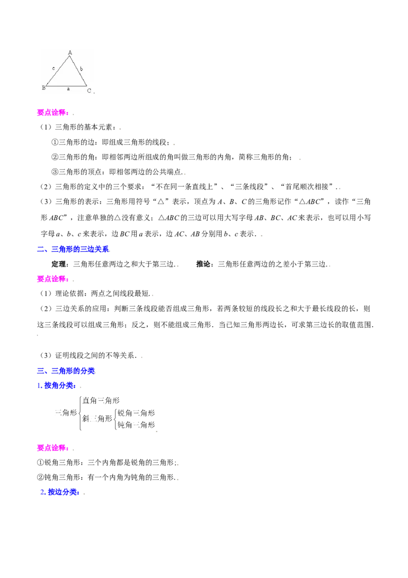 第十一章三角形知识归纳与题型突破（10类题型清单）（学生版）_初中数学_八年级数学上册（人教版）_知识点汇总-U105_2025版