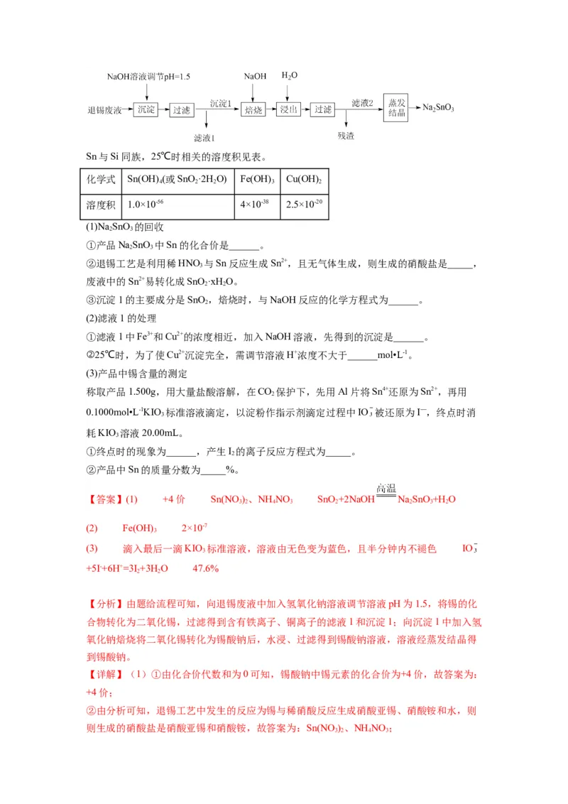 第19练化学工艺流程题（解析版）_05高考化学_2024年新高考资料_2.2024二轮复习_2023年暑假分层作业高二化学（2024届一轮复习通用）