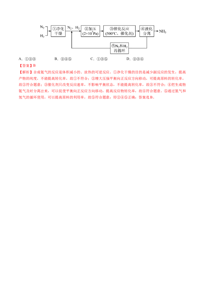 第04讲化学反应的方向、化学反应的调控（练习）（解析版）_05高考化学_2025年新高考资料_一轮复习_2025年高考化学一轮复习讲练测（新教材新高考）_第七章化学反应速率与化学平衡