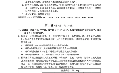 红河州2023届高三第二次州统测试卷丨理综公众号：一枚试卷君_05高考化学_高考模拟题_新高考_云南省红河州2023届高中生业生第二次复习统一检测理综