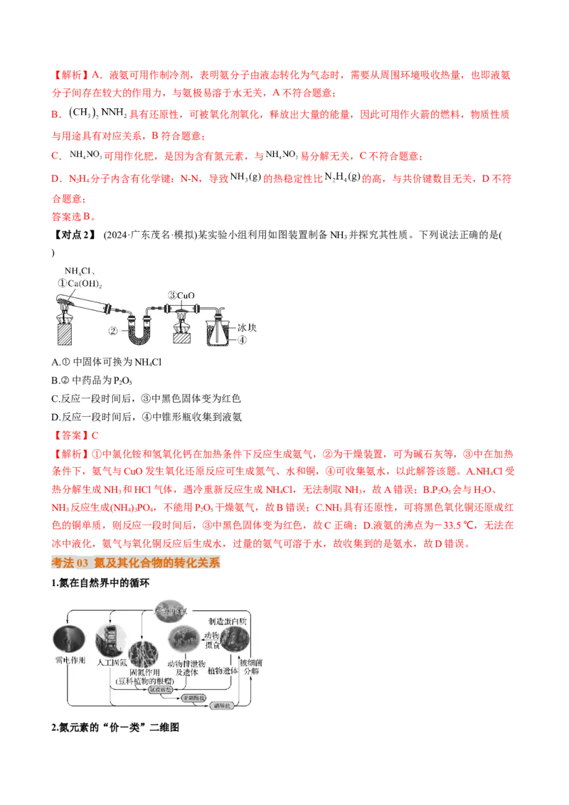 考点15氮及其化合物（核心考点精讲精练）-备战2025年高考化学一轮复习考点帮（新高考通用）（解析版）_05高考化学_2025年新高考资料_一轮复习_备战2025年高考化学一轮复习考点帮