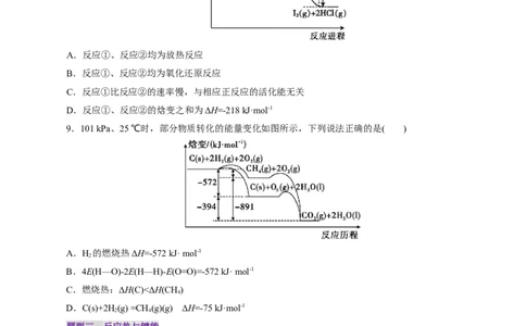 第01讲化学反应的热效应(练习)(原卷版)_05高考化学_2025年新高考资料_一轮复习_2025年高考化学一轮复习讲练测（新教材新高考）_第六章化学反应与能量