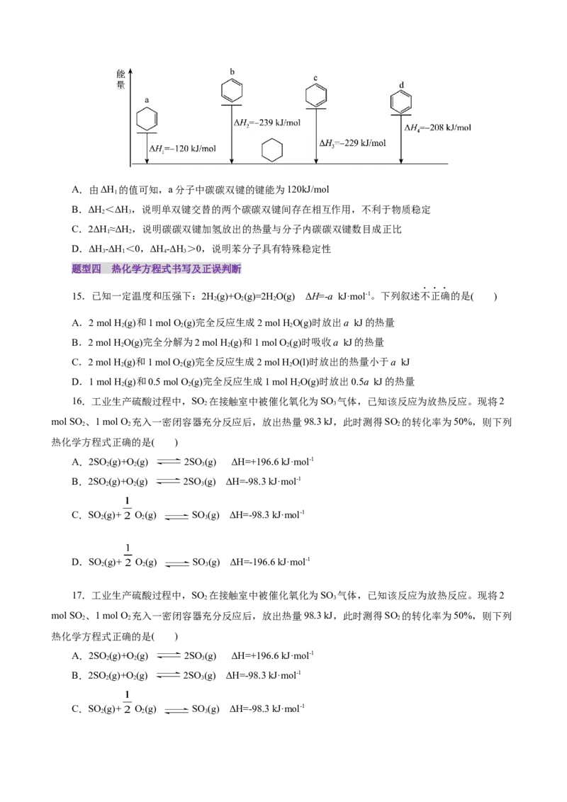 第01讲化学反应的热效应(练习)(原卷版)_05高考化学_2025年新高考资料_一轮复习_2025年高考化学一轮复习讲练测（新教材新高考）_第六章化学反应与能量