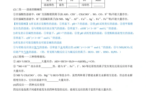 第06讲离子共存、离子的检验与推断（讲义）（原卷版）_05高考化学_2024年新高考资料_1.2024一轮复习_2024年高考化学一轮复习讲练测（新教材新高考）