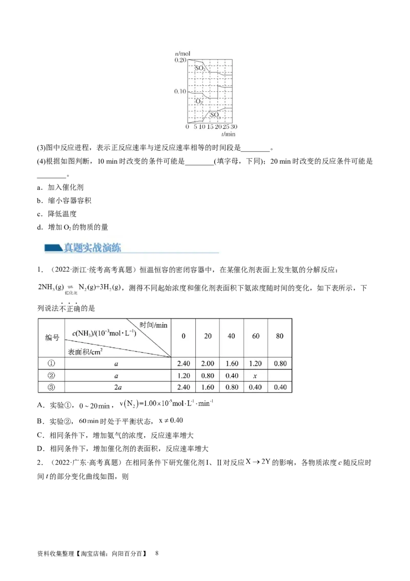 第24讲化学反应速率（练习）（原卷版）_05高考化学_新高考复习资料_2024年新高考资料_一轮复习资料_完2024年高考化学一轮复习讲练测(课件+讲义+练习)（新高考）_讲义+练习