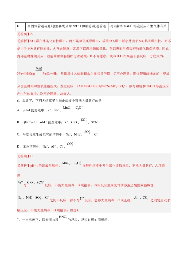 第08讲金属材料（练）-2024年高考化学大一轮复习精讲精练+专题讲座（解析版）_05高考化学_2024年新高考资料_1.2024一轮复习_2024年高考化学大一轮复习精讲精练+专题讲座