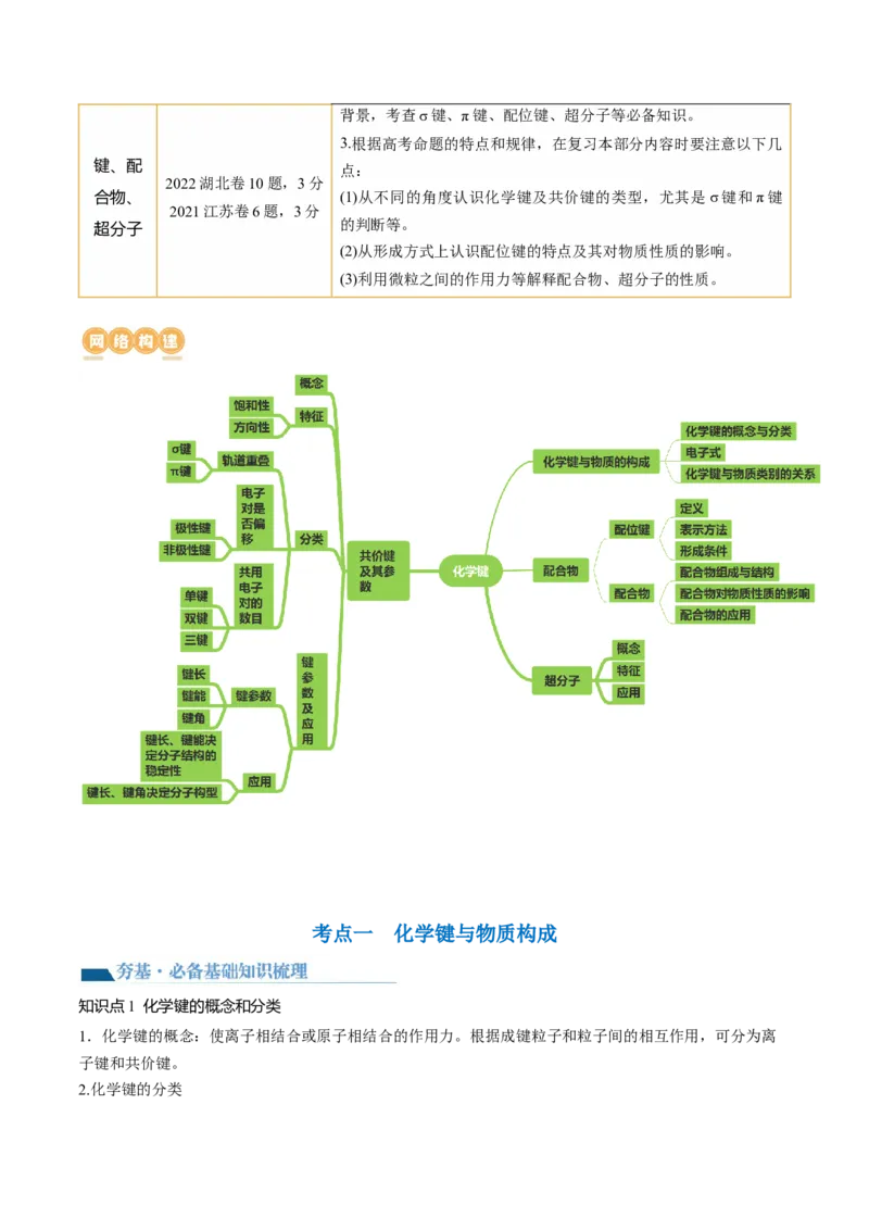 第18讲化学键（讲义）（原卷版）_05高考化学_2024年新高考资料_1.2024一轮复习_2024年高考化学一轮复习讲练测（新教材新高考）