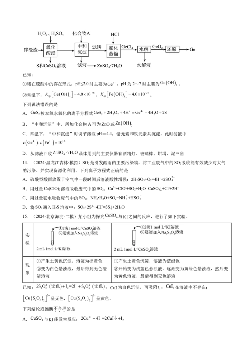 考点02离子反应离子方程式（核心考点精讲精练）-备战2025年高考化学一轮复习考点帮（新高考通用）（原卷版）_05高考化学_2025年新高考资料_一轮复习