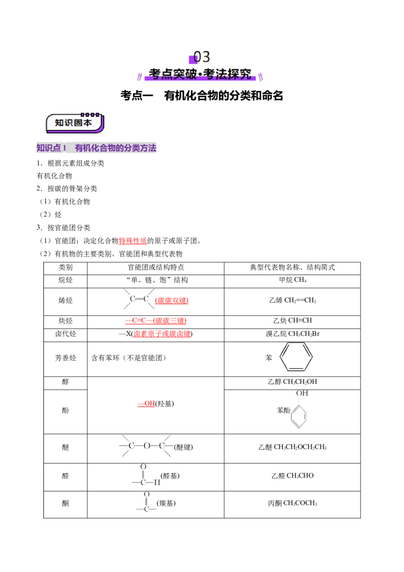第01讲有机化合物的结构特点与研究方法（讲义）（解析版）_05高考化学_2025年新高考资料_一轮复习_2025年高考化学一轮复习讲练测（新教材新高考）_第九章有机化学基础