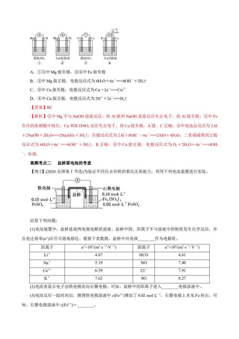 第16讲原电池（讲）解析版_05高考化学_新高考复习资料_2022年新高考资料_2022年高考化学一轮复习讲练测（新教材新高考）