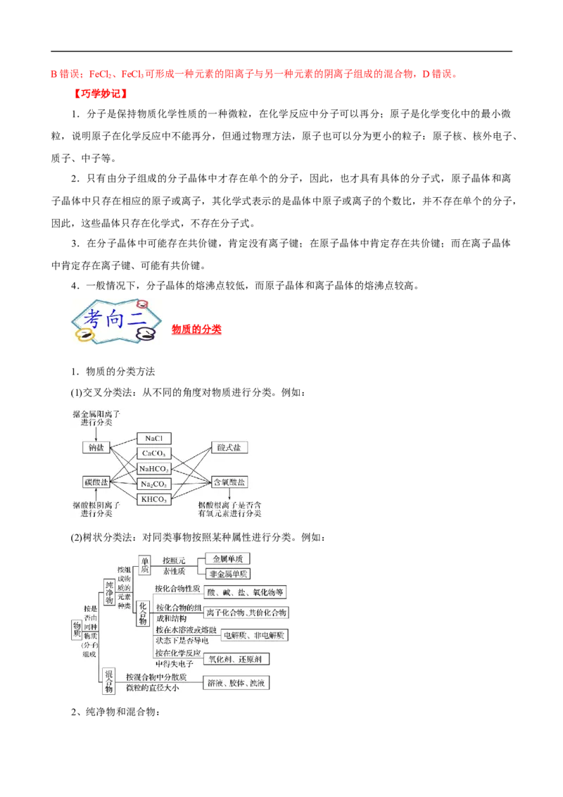 考点1物质的分类和转化（解析版）_05高考化学_通用版（老高考）复习资料_2023年复习资料_一轮复习_备战2023年高考化学一轮复习考点帮（全国通用）