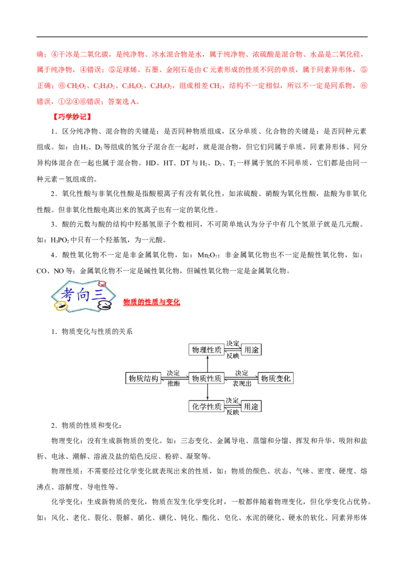 考点1物质的分类和转化（解析版）_05高考化学_通用版（老高考）复习资料_2023年复习资料_一轮复习_备战2023年高考化学一轮复习考点帮（全国通用）