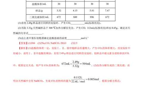 第03讲物质的量在化学方程式计算中的应用(练习)(解析版)_05高考化学_2025年新高考资料_一轮复习_2025年高考化学一轮复习讲练测（新教材新高考）_第二章化学计量及其应用