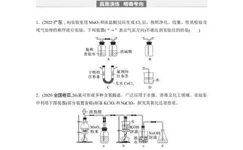 第5章热点强化9　重要含氯化合物制备探究_05高考化学_2024年新高考资料_1.2024一轮复习_2024年高考化学一轮复习讲义（新人教新高考版）_学生版在此文件夹_大一轮复习讲义