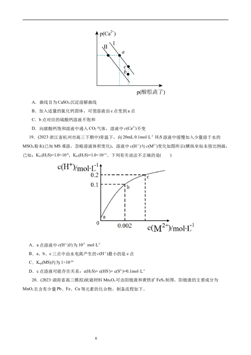 考点29沉淀溶解平衡(好题冲关)(原卷版)_05高考化学_通用版（老高考）复习资料_2024年复习资料_完备战2024年高考化学一轮复习考点帮（全国通用）