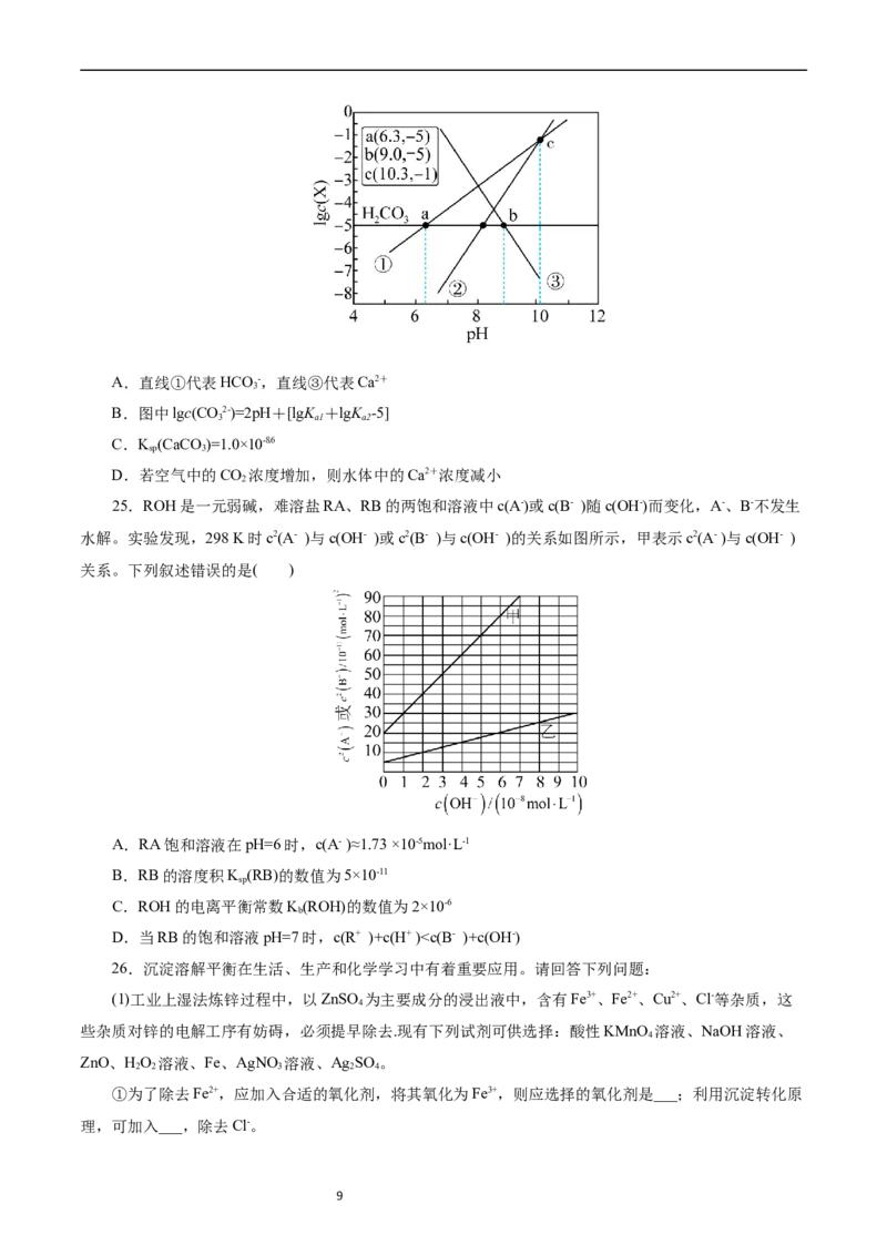 考点29沉淀溶解平衡(好题冲关)(原卷版)_05高考化学_通用版（老高考）复习资料_2024年复习资料_完备战2024年高考化学一轮复习考点帮（全国通用）