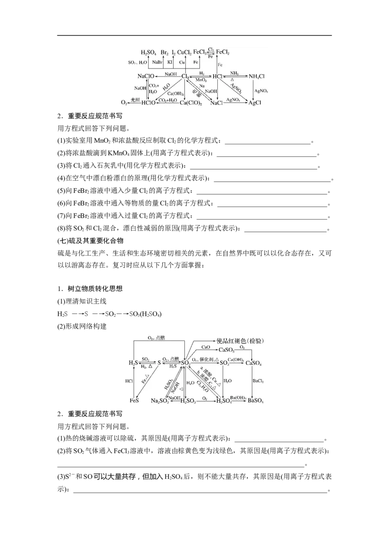 第1部分专题突破　专题8　常见无机物性质的转化_05高考化学_通用版（老高考）复习资料_2023年复习资料_二轮复习_2023年高考化学二轮复习讲义+课件（全国版）_学生版