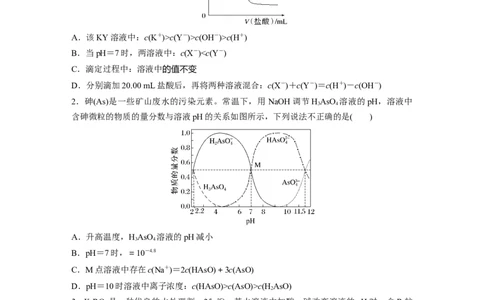 考前特训特色练12　电解质溶液中的曲线分析_05高考化学_新高考复习资料_2023年新高考资料_二轮复习_2023年高考化学二轮复习讲义+课件（新高考版）_学生版_二轮专题强化练与考前特训