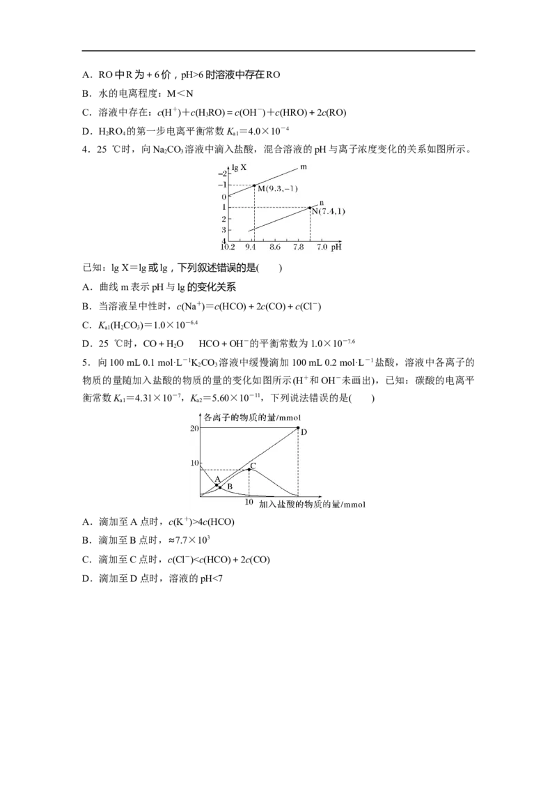 考前特训特色练12　电解质溶液中的曲线分析_05高考化学_新高考复习资料_2023年新高考资料_二轮复习_2023年高考化学二轮复习讲义+课件（新高考版）_学生版_二轮专题强化练与考前特训