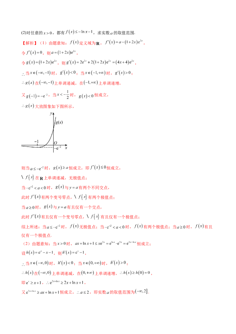 重难点突破07不等式恒成立问题（十大题型）（解析版）_2.2025数学总复习_2024年新高考资料_1.2024一轮复习_2024年高考数学一轮复习讲练测（新教材新高考）_第三章一元函数的导数及其应用