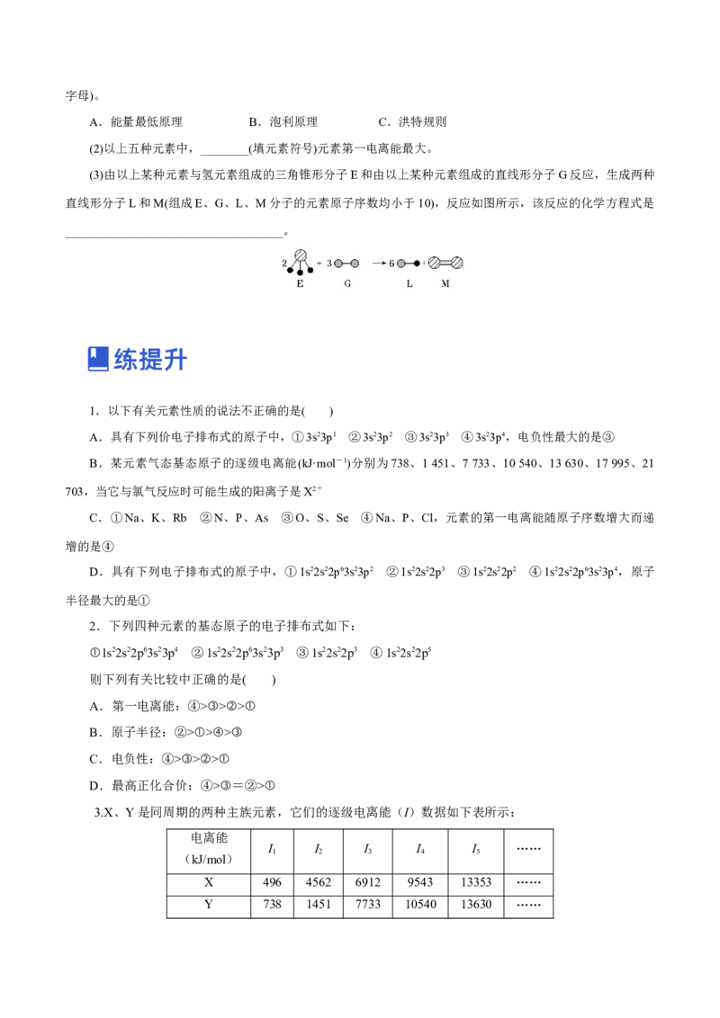 第29讲原子结构与性质（练）-2023年高考化学一轮复习讲练测（新教材新高考）（原卷版）_05高考化学_新高考复习资料_2023年新高考资料_一轮复习