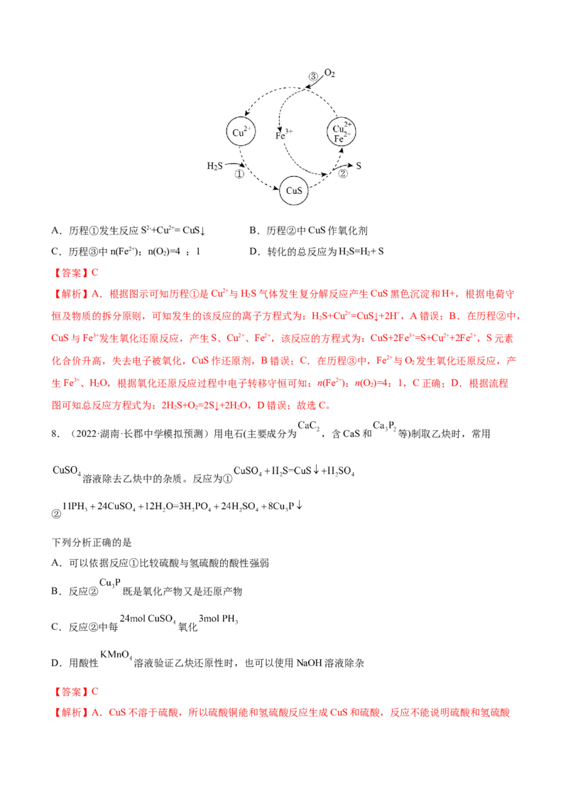 第06讲氧化还原反应（练）-2023年高考化学一轮复习讲练测（全国通用）（解析版）_05高考化学_通用版（老高考）复习资料_2023年复习资料_一轮复习