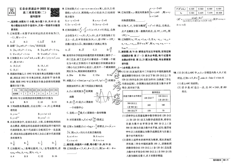 金考卷优秀模拟试卷汇编45套全国乙卷理数_2.2025数学总复习_数学高考模拟题_2023年模拟题_老高考_理科数学-全国乙卷2023金考卷