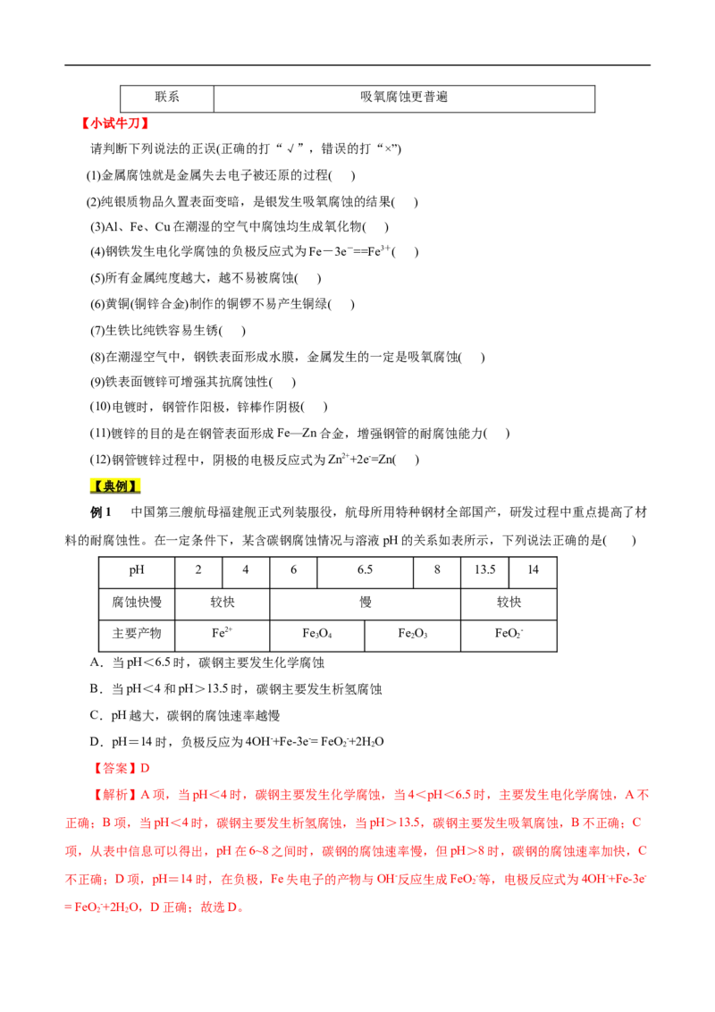 考点20金属的腐蚀与防护（原卷版）_05高考化学_通用版（老高考）复习资料_2023年复习资料_一轮复习_备战2023年高考化学一轮复习考点帮（全国通用）