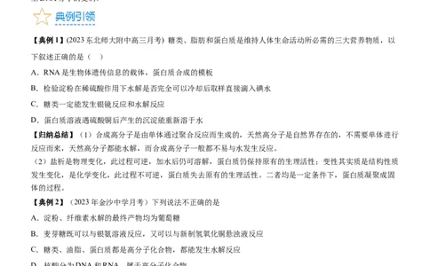 考点4生物大分子和合成高分子（核心考点精讲精练）-备战2024年高考化学一轮复习考点帮（新高考专用）（原卷版）_05高考化学_新高考复习资料_2024年新高考资料_一轮复习资料