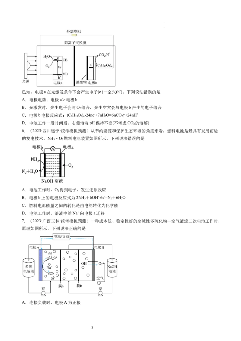 第22讲原电池化学电源（练习）（原卷版）_05高考化学_新高考复习资料_2024年新高考资料_一轮复习资料_完2024年高考化学一轮复习讲练测(课件+讲义+练习)（新高考）_讲义+练习
