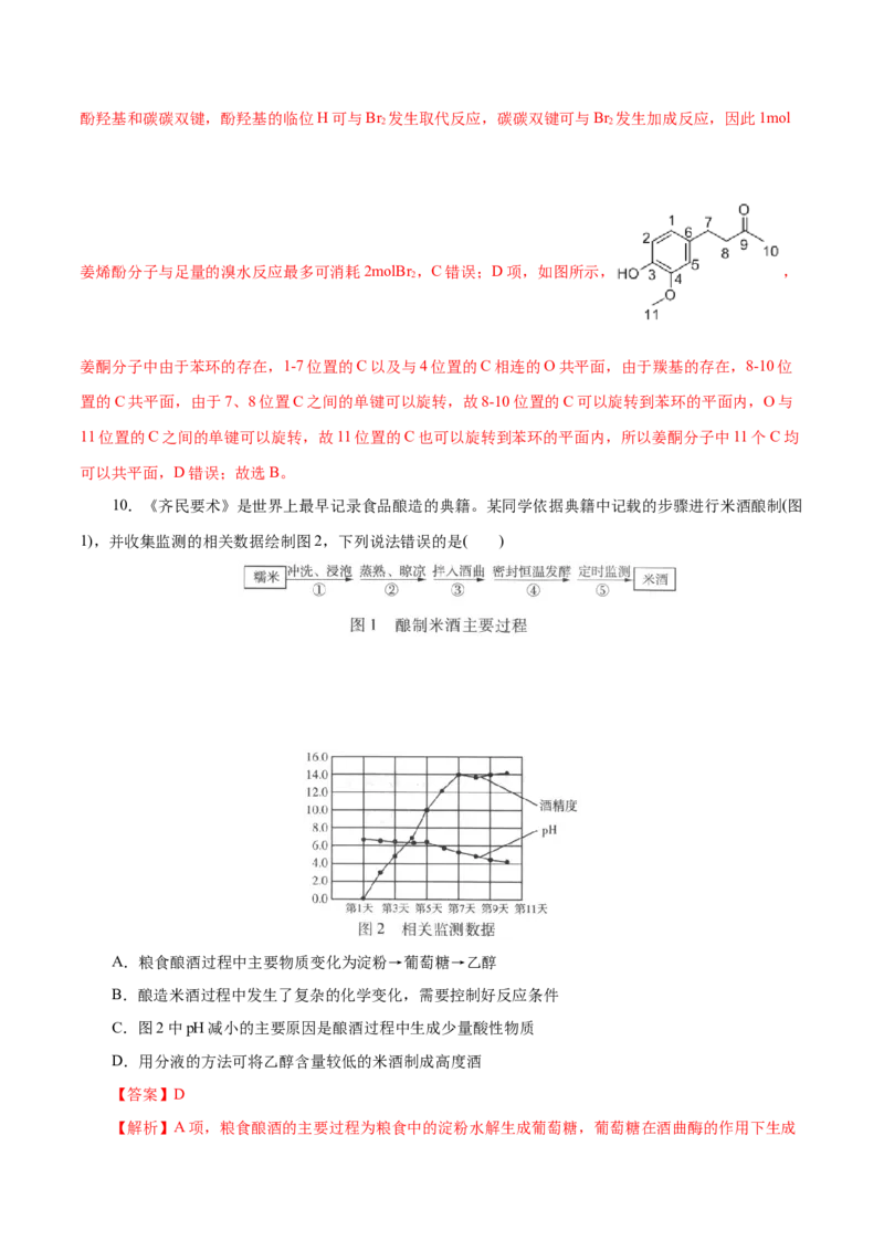 第56练糖类-2023年高考化学一轮复习小题多维练（解析版）_05高考化学_新高考复习资料_2023年新高考资料_一轮复习_2023年新高考化学一轮复习小题多维练