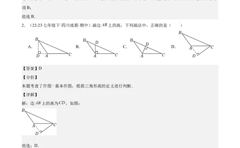 第十一章三角形易错训练与压轴训练（3易错+7压轴）（教师版）_初中数学_八年级数学上册（人教版）_知识点汇总-U105_2025版