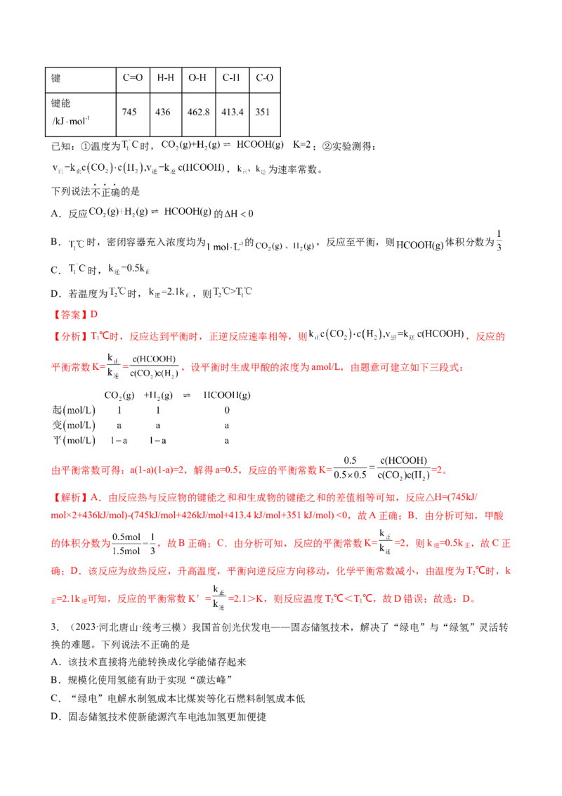 第21讲化学反应的热效应（练习）（解析版）_05高考化学_2024年新高考资料_1.2024一轮复习_2024年高考化学一轮复习讲练测（新教材新高考）_第21讲化学反应的热效应（练习）