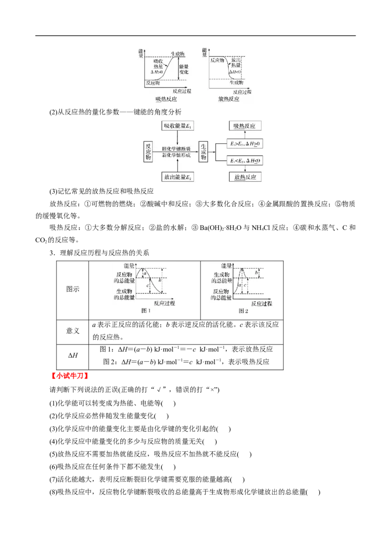 考点17化学反应的热效应（原卷版）_05高考化学_通用版（老高考）复习资料_2023年复习资料_一轮复习_备战2023年高考化学一轮复习考点帮（全国通用）