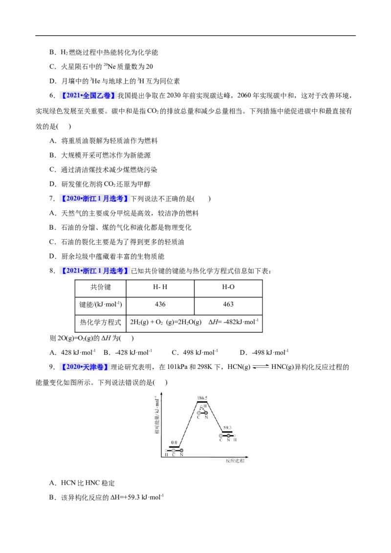 考点17化学反应的热效应（原卷版）_05高考化学_通用版（老高考）复习资料_2023年复习资料_一轮复习_备战2023年高考化学一轮复习考点帮（全国通用）