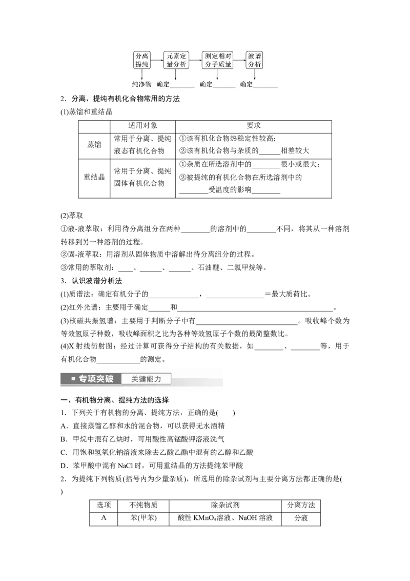 第10章第60讲　认识有机化合物_05高考化学_2024年新高考资料_1.2024一轮复习_2024年高考化学一轮复习讲义（新人教新高考版）_学生版在此文件夹_大一轮复习讲义
