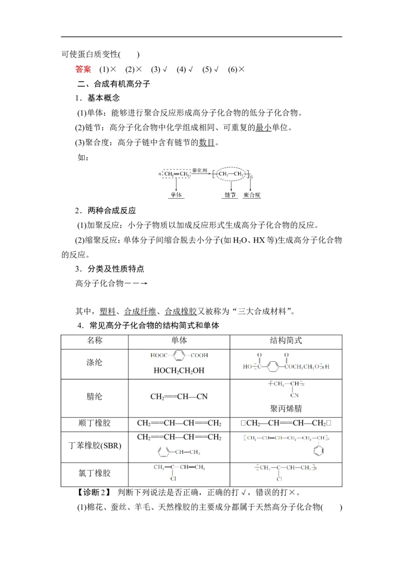 第4讲　生物大分子　合成高分子_05高考化学_通用版（老高考）复习资料_2023年复习资料_一轮复习_2023年高考化学一轮复习讲义+课件（全国版）_2023年高考化学一轮复习讲义（全国版）