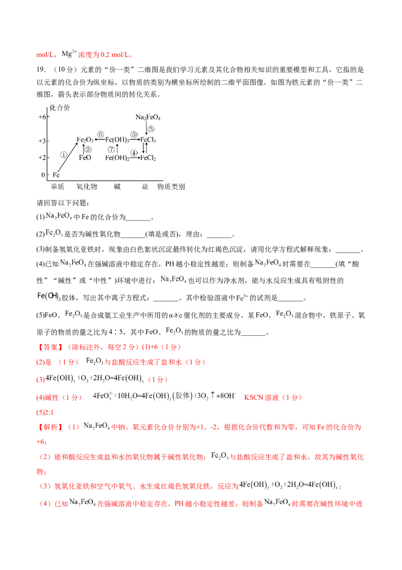 第三章金属及其化合物（测试）(解析版）_05高考化学_新高考复习资料_2024年新高考资料_一轮复习资料_完2024年高考化学一轮复习讲练测(课件+讲义+练习)（新高考）_章节测试