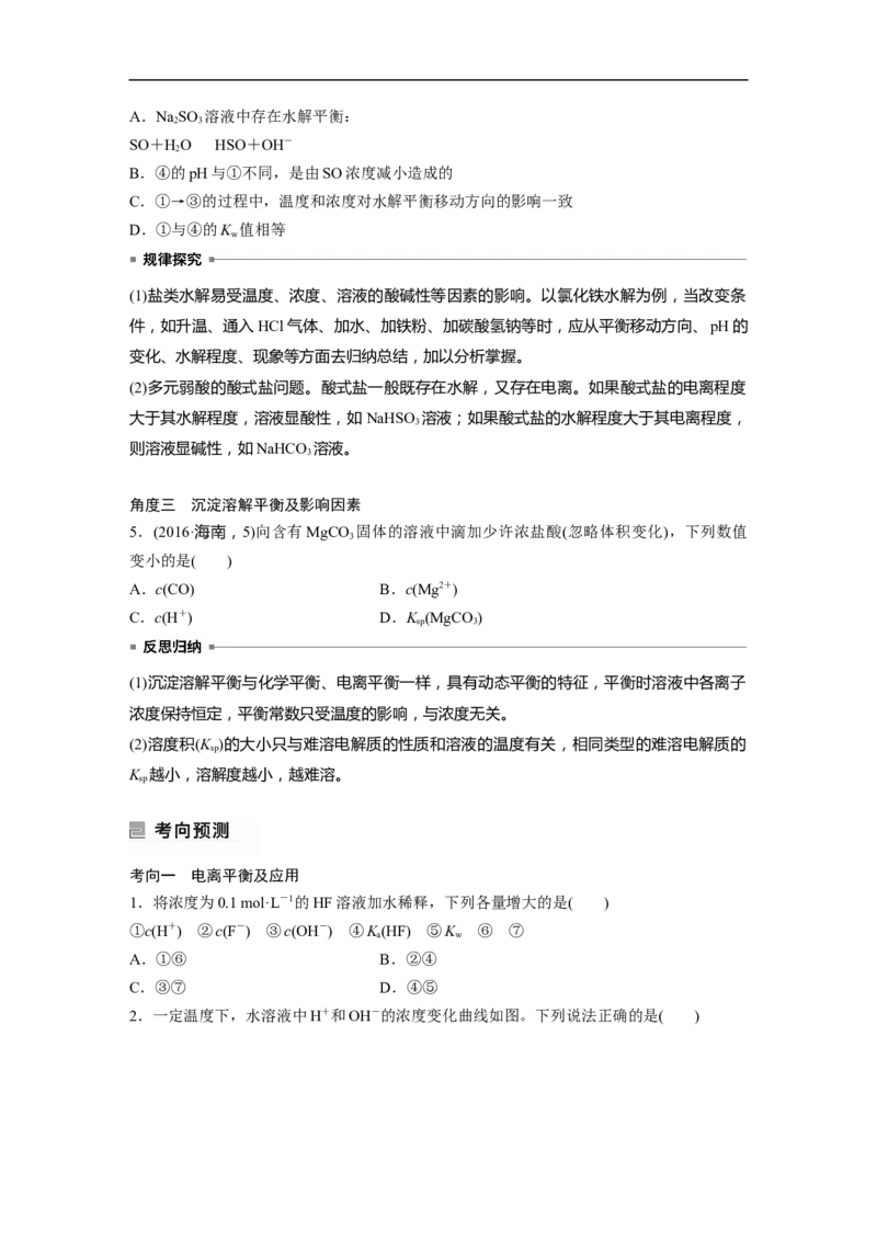第1部分专题突破　专题14溶液中的三大平衡及应用_05高考化学_通用版（老高考）复习资料_2023年复习资料_二轮复习_2023年高考化学二轮复习讲义+课件（全国版）_学生版