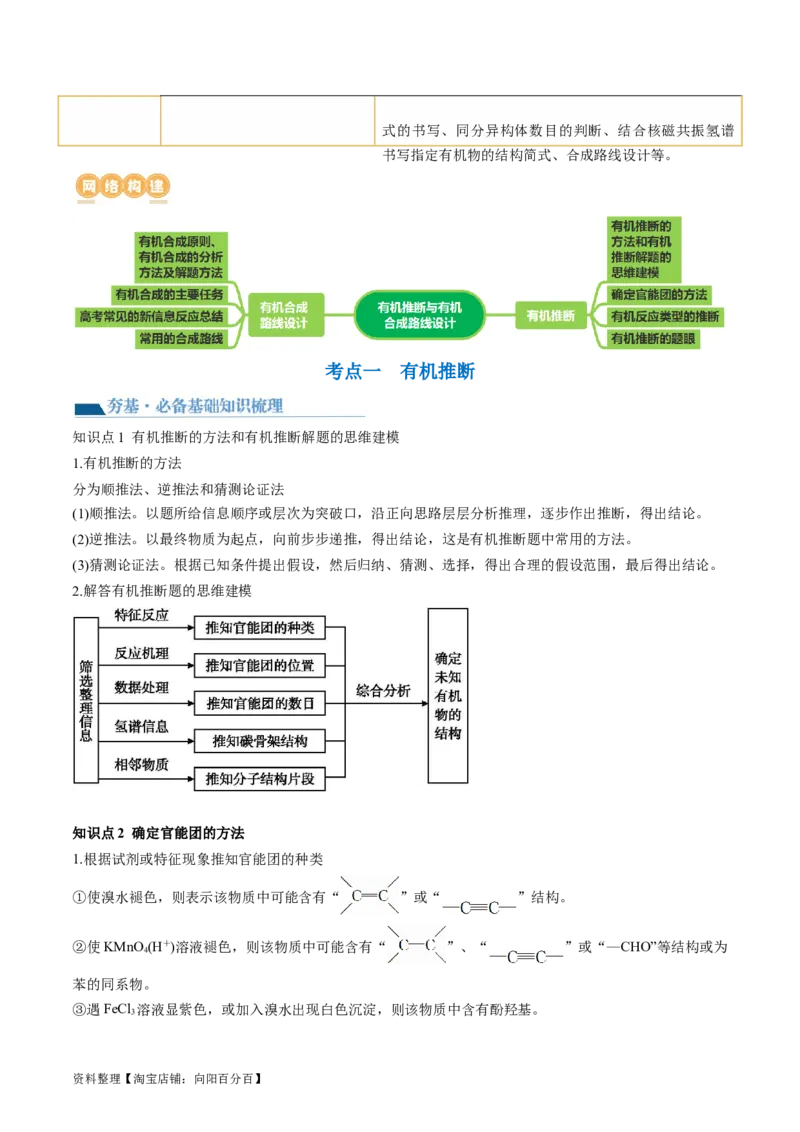 第41讲有机推断与有机合成路线设计（讲义）（解析版）_05高考化学_新高考复习资料_2024年新高考资料_一轮复习资料_完2024年高考化学一轮复习讲练测(课件+讲义+练习)（新高考）